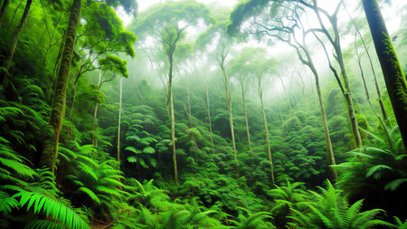 A tropical forest after the rain.の素材