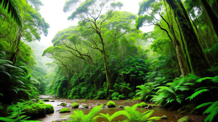 A tropical forest after the rain.の素材