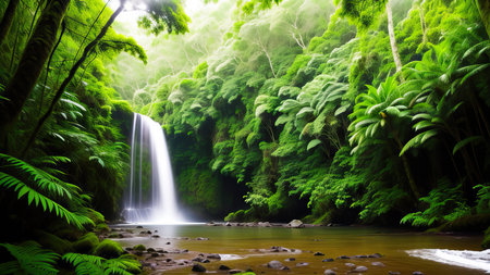 A tropical forest after the rain.の素材