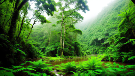 A tropical forest after the rain.の素材