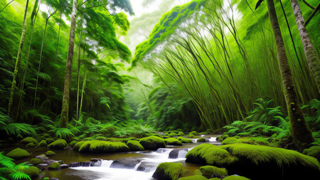 A tropical forest after the rain.の素材