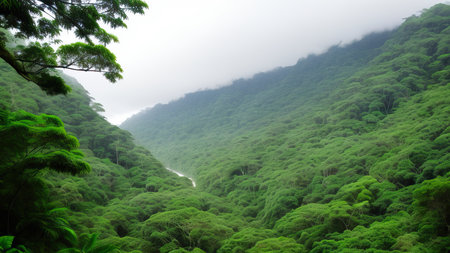 A tropical forest after the rain.の素材