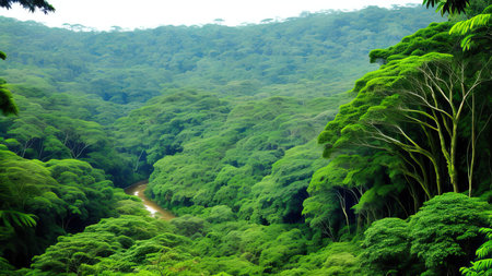 A tropical forest after the rain.の素材
