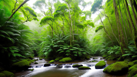 A tropical forest after the rain.の素材