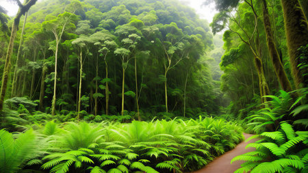 A tropical forest after the rain.の素材