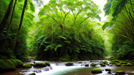 A tropical forest after the rain.の素材