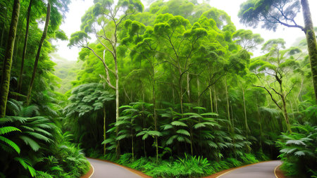 A tropical forest after the rain.の素材