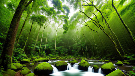 A tropical forest after the rain.の素材