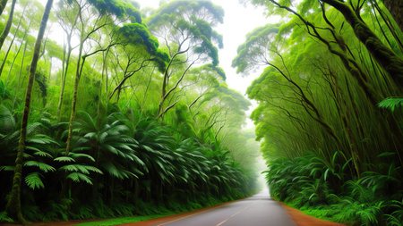 A tropical forest after the rain.の素材