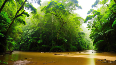 A tropical forest after the rain.の素材