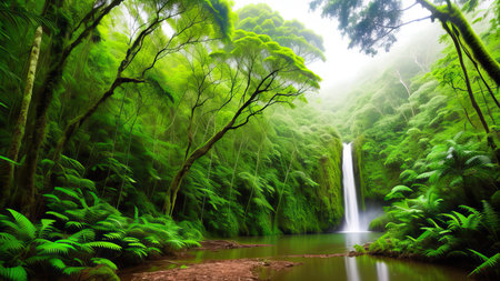 A tropical forest after the rain.の素材