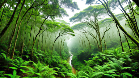 A tropical forest after the rain.の素材