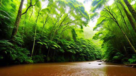 A tropical forest after the rain.の素材