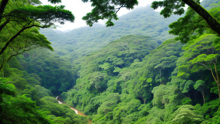 A tropical forest after the rain.の素材