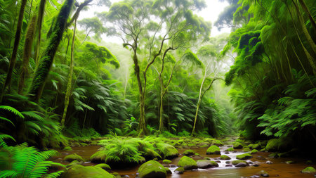 A tropical forest after the rain.の素材