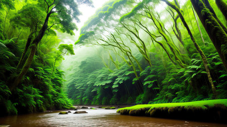 A tropical forest after the rain.の素材