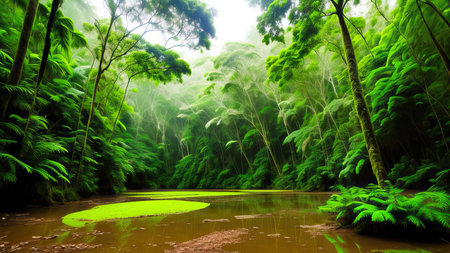 A tropical forest after the rain.の素材
