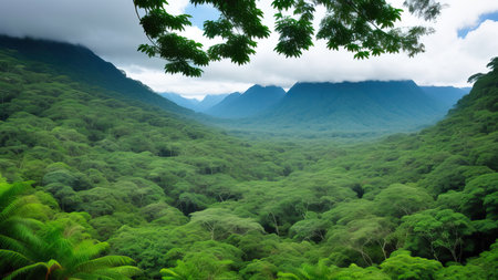 A tropical forest after the rain.の素材