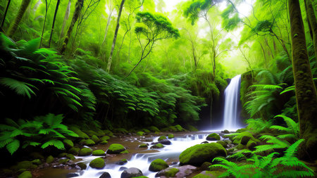 A tropical forest after the rain.の素材