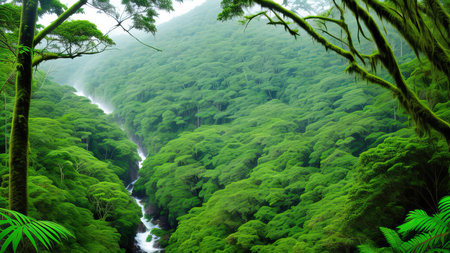 A tropical forest after the rain.の素材