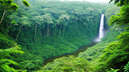 A tropical forest after the rain.の素材