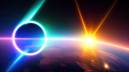 Abstract lens flare wallpaper, background, art.の素材