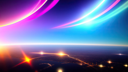 Abstract lens flare wallpaper, background, art.の素材