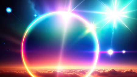 Abstract lens flare wallpaper, background, art.の素材