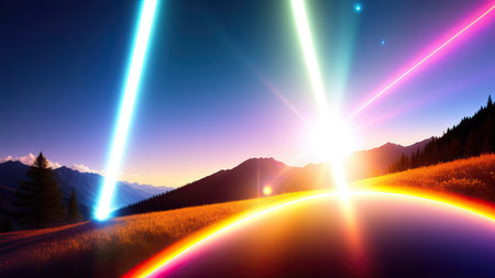 Abstract lens flare wallpaper, background, art.の素材