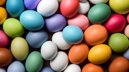 Lots of colorful Easter eggs, pattern, background, illustrationの素材