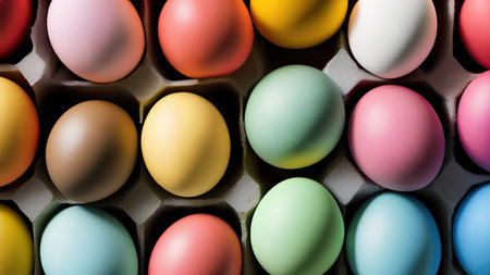 Lots of colorful Easter eggs, pattern, background, illustrationの素材