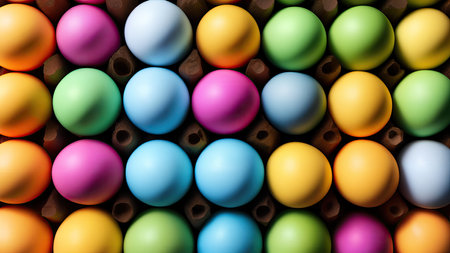 Lots of colorful Easter eggs, pattern, background, illustrationの素材