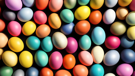 Lots of colorful Easter eggs, pattern, background, illustrationの素材