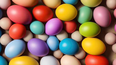 Lots of colorful Easter eggs, pattern, background, illustrationの素材