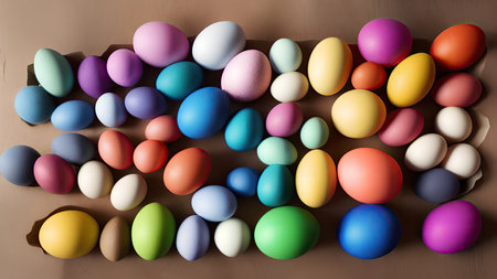 Lots of colorful Easter eggs, pattern, background, illustrationの素材