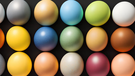 Lots of colorful Easter eggs, pattern, background, illustrationの素材