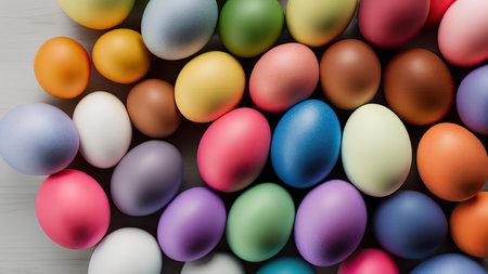 Lots of colorful Easter eggs, pattern, background, illustrationの素材