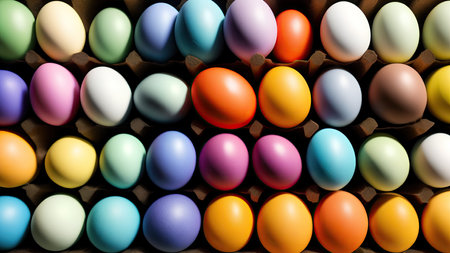 Lots of colorful Easter eggs, pattern, background, illustrationの素材