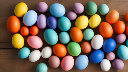 Lots of colorful Easter eggs, pattern, background, illustrationの素材
