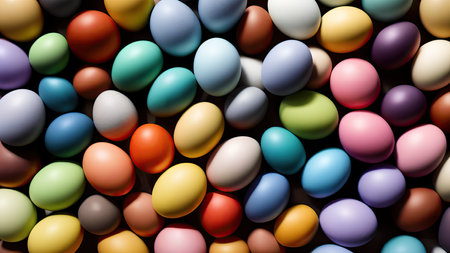 Lots of colorful Easter eggs, pattern, background, illustrationの素材