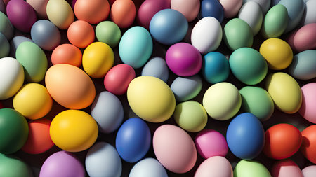 Lots of colorful Easter eggs, pattern, background, illustrationの素材