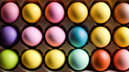 Lots of colorful Easter eggs, pattern, background, illustrationの素材