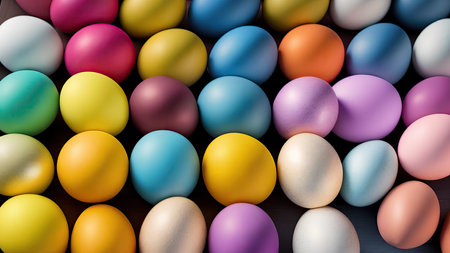 Lots of colorful Easter eggs, pattern, background, illustrationの素材