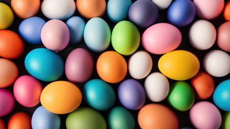 Lots of colorful Easter eggs, pattern, background, illustrationの素材