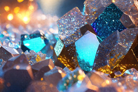 Crystal lattice shooting macro. Parts of minerals, crystals, ores.の素材
