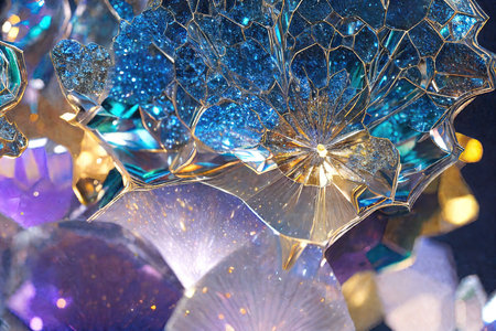 Crystal lattice shooting macro. Parts of minerals, crystals, ores.の素材