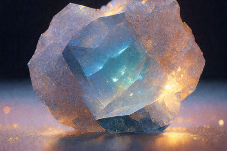 Crystal lattice shooting macro. Parts of minerals, crystals, ores.の素材