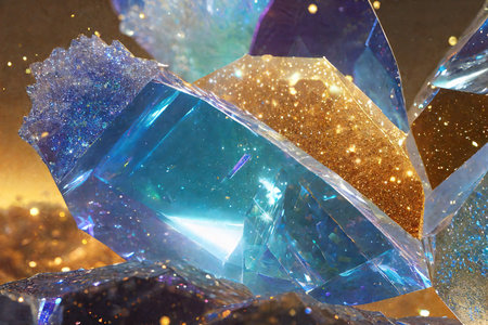 Crystal lattice shooting macro. Parts of minerals, crystals, ores.の素材