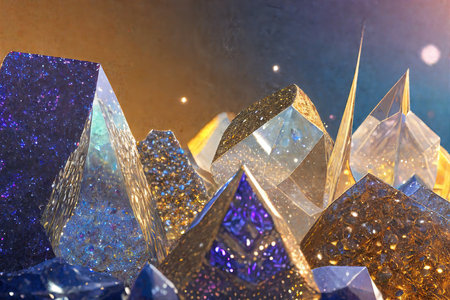 Crystal lattice shooting macro. Parts of minerals, crystals, ores.の素材