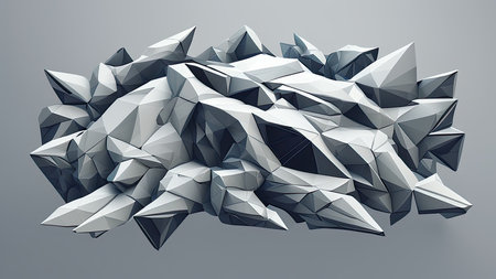Polygonal abstract background. 3d rendering, 3d illustration.の素材